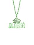 Drag Queen Merch Alaska Anodized Green Nameplate Necklace, , alternate