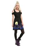 The Nightmare Before Christmas Halloween Town Border Cold Shoulder Dress, , alternate