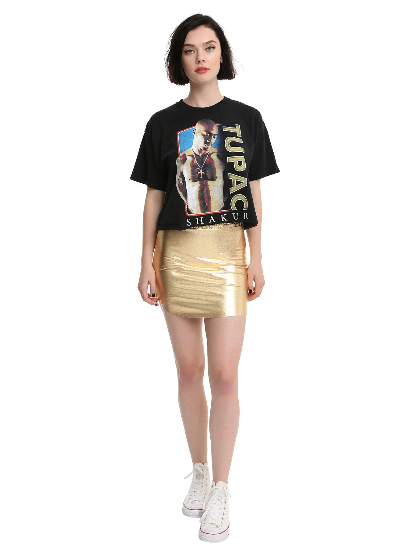 Tupac Shakur Girls Oversized Crop T-Shirt, , alternate