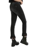 Almost Famous Black Frayed Hem Skinny Jeans, , alternate
