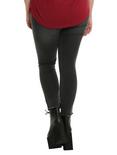 Almost Famous Black Studded Skinny Jeans Plus Size, , alternate
