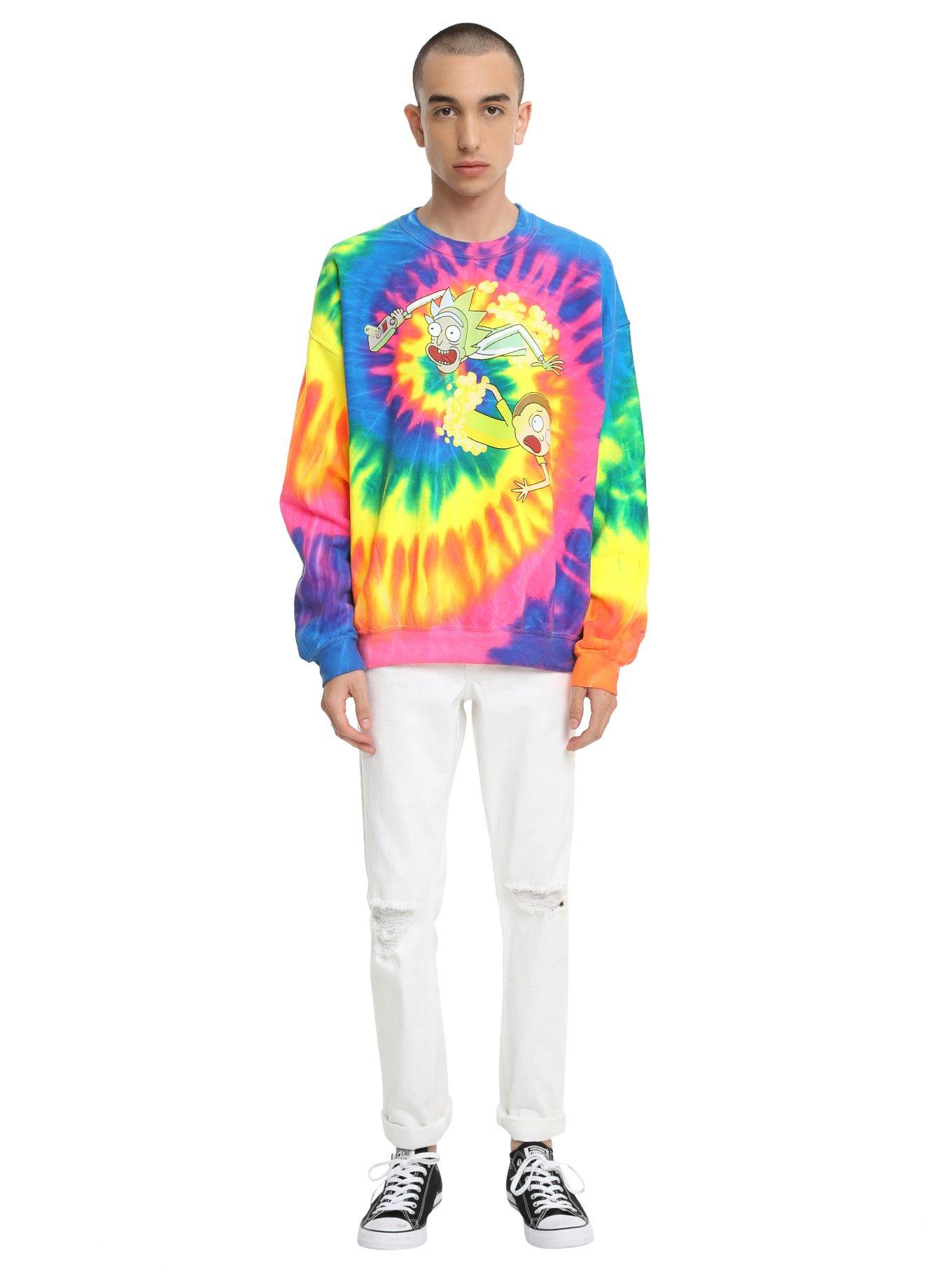 Rick And Morty Rainbow Tie Dye Sweatshirt, , alternate