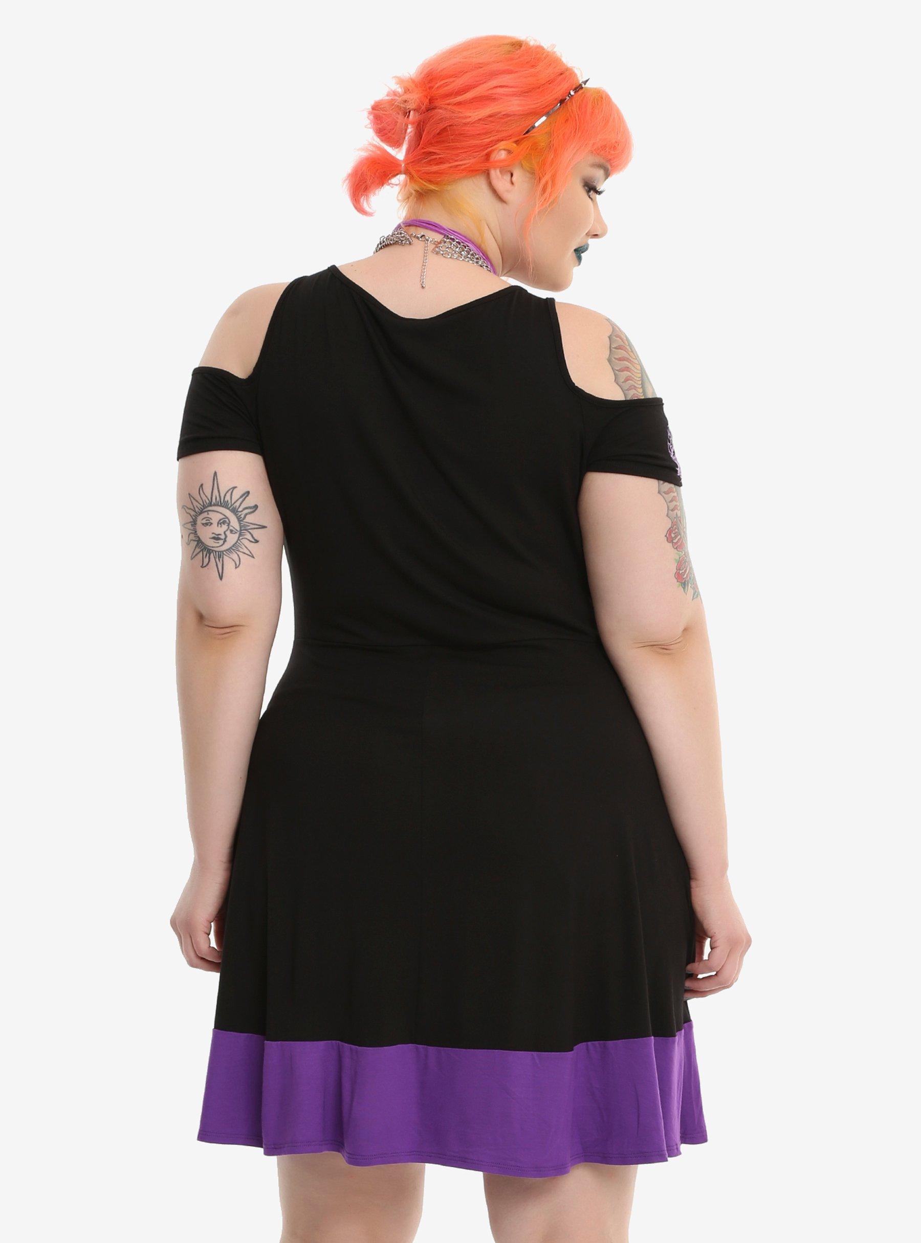 Disney Maleficent Cold Shoulder Dress Plus Size, PURPLE, alternate