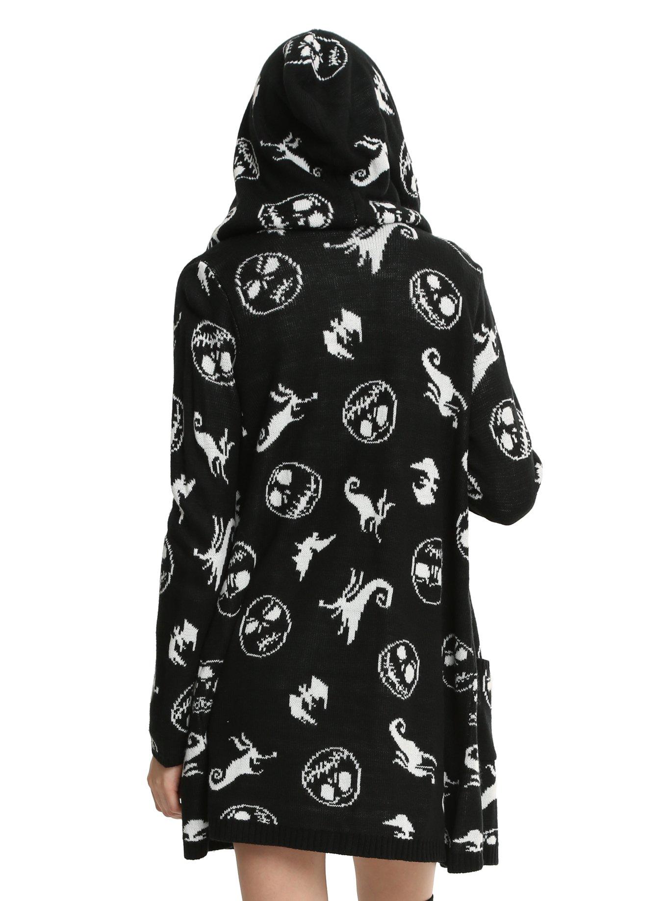 The Nightmare Before Christmas Jack & Zero Hooded Girls Flyaway Cardigan, , alternate