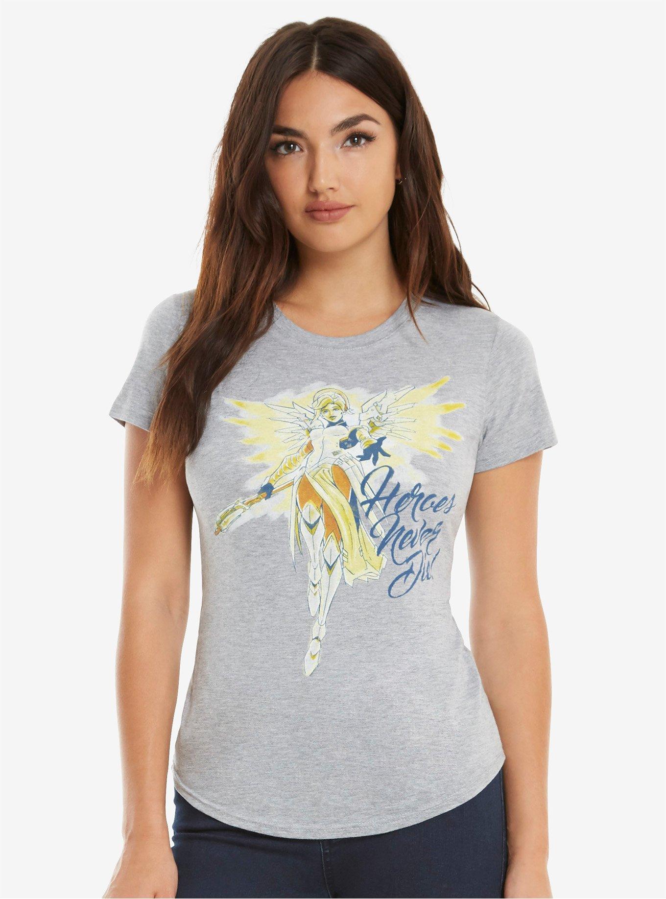 Overwatch Mercy Heroes Never Die Womens Tee, , alternate