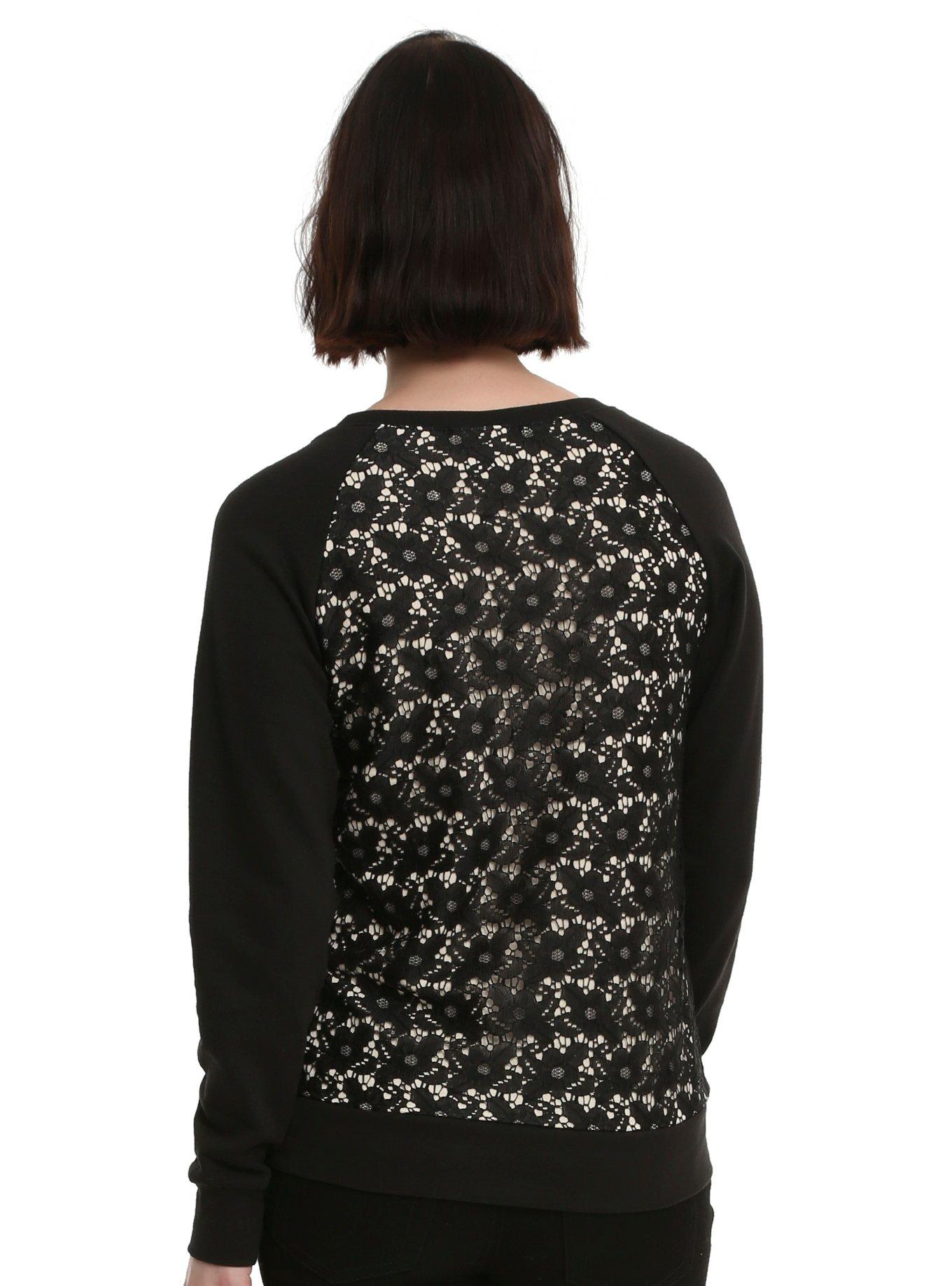 My Chemical Romance Cross Lace Back Girls Sweater, , alternate