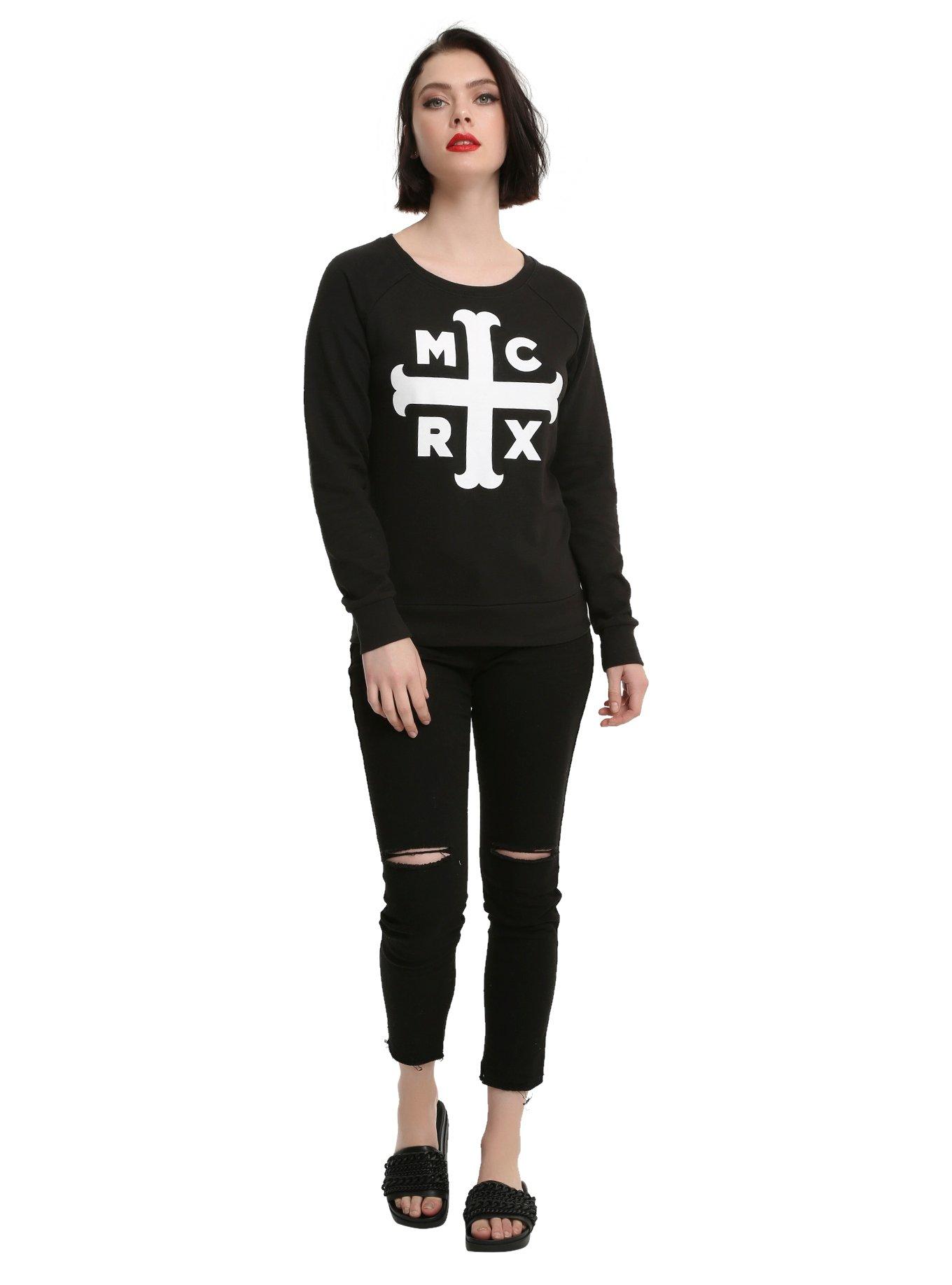 My Chemical Romance Cross Lace Back Girls Sweater, , alternate