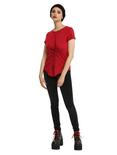 Red Corset Front Girls Top, , alternate