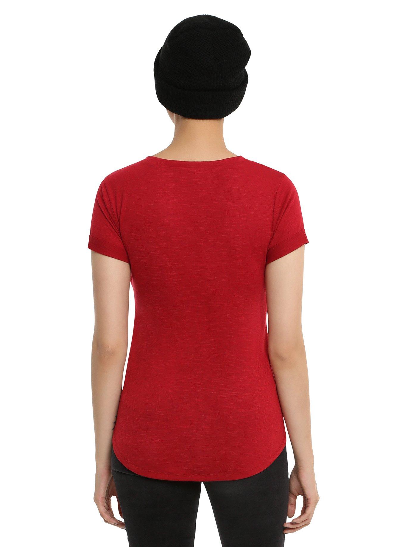 Red Corset Front Girls Top, , alternate