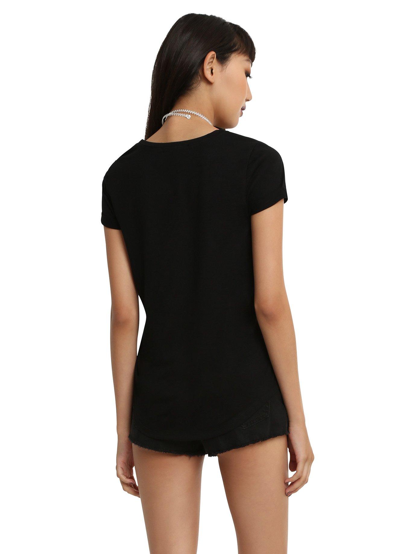 Black Corset Front Girls Top, , alternate
