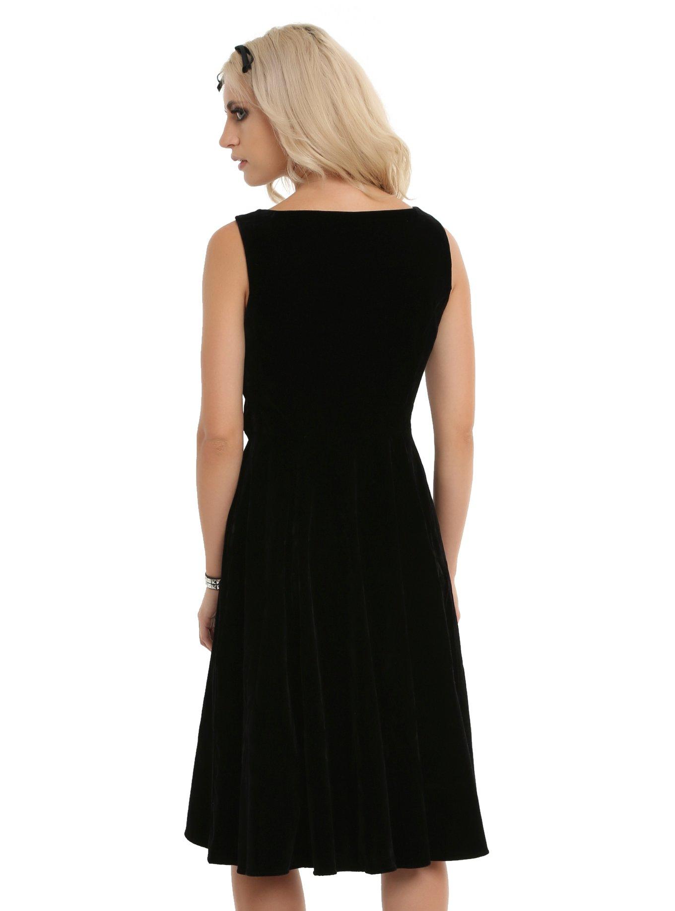 Black Lace Velvet Dress, , alternate