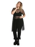 Black Long Mesh Dress Plus Size, , alternate
