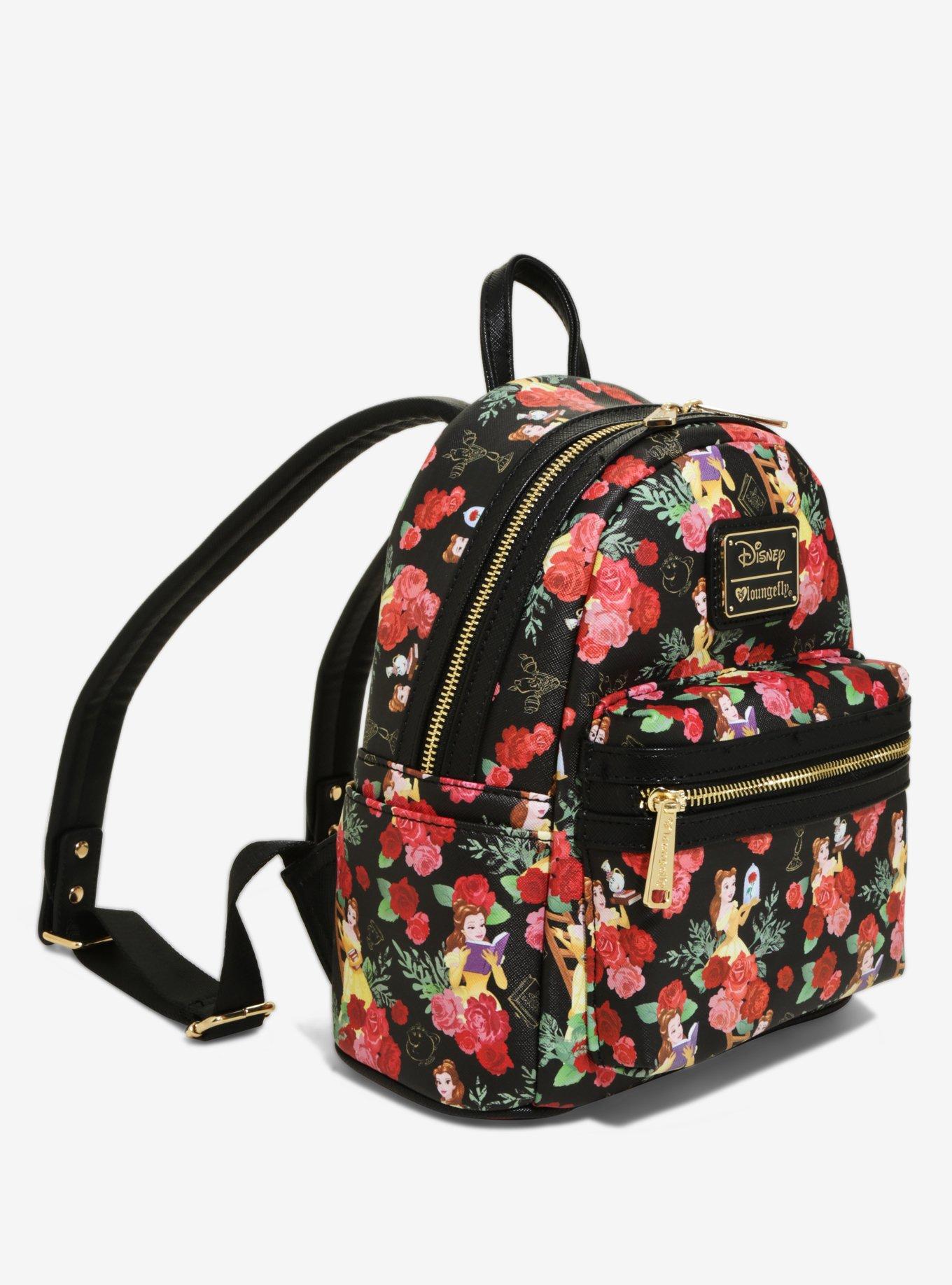 Loungefly Disney Beauty And The Beast Belle Floral Mini Backpack, , alternate