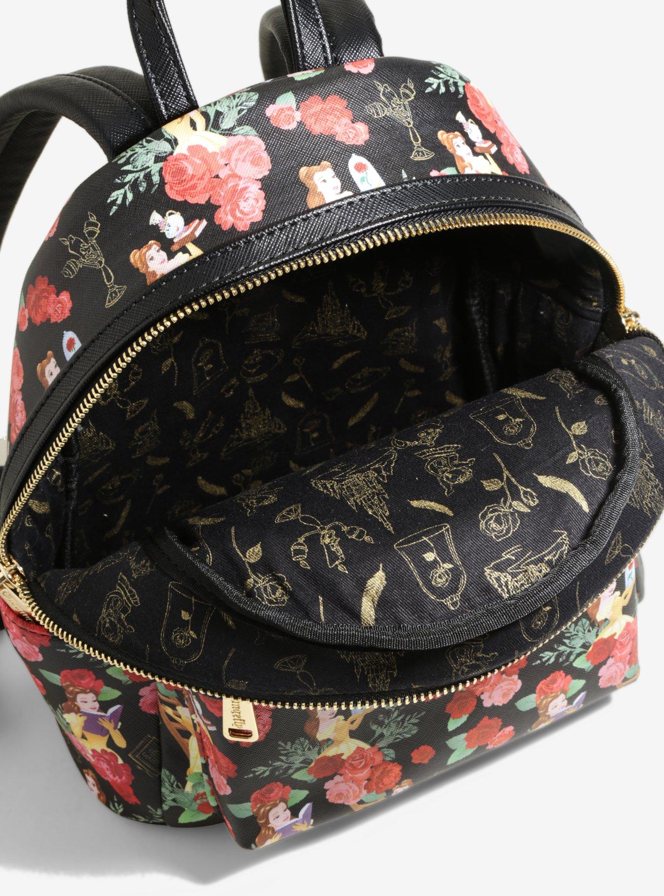 Loungefly Disney Beauty And The Beast Belle Floral Mini Backpack, , alternate