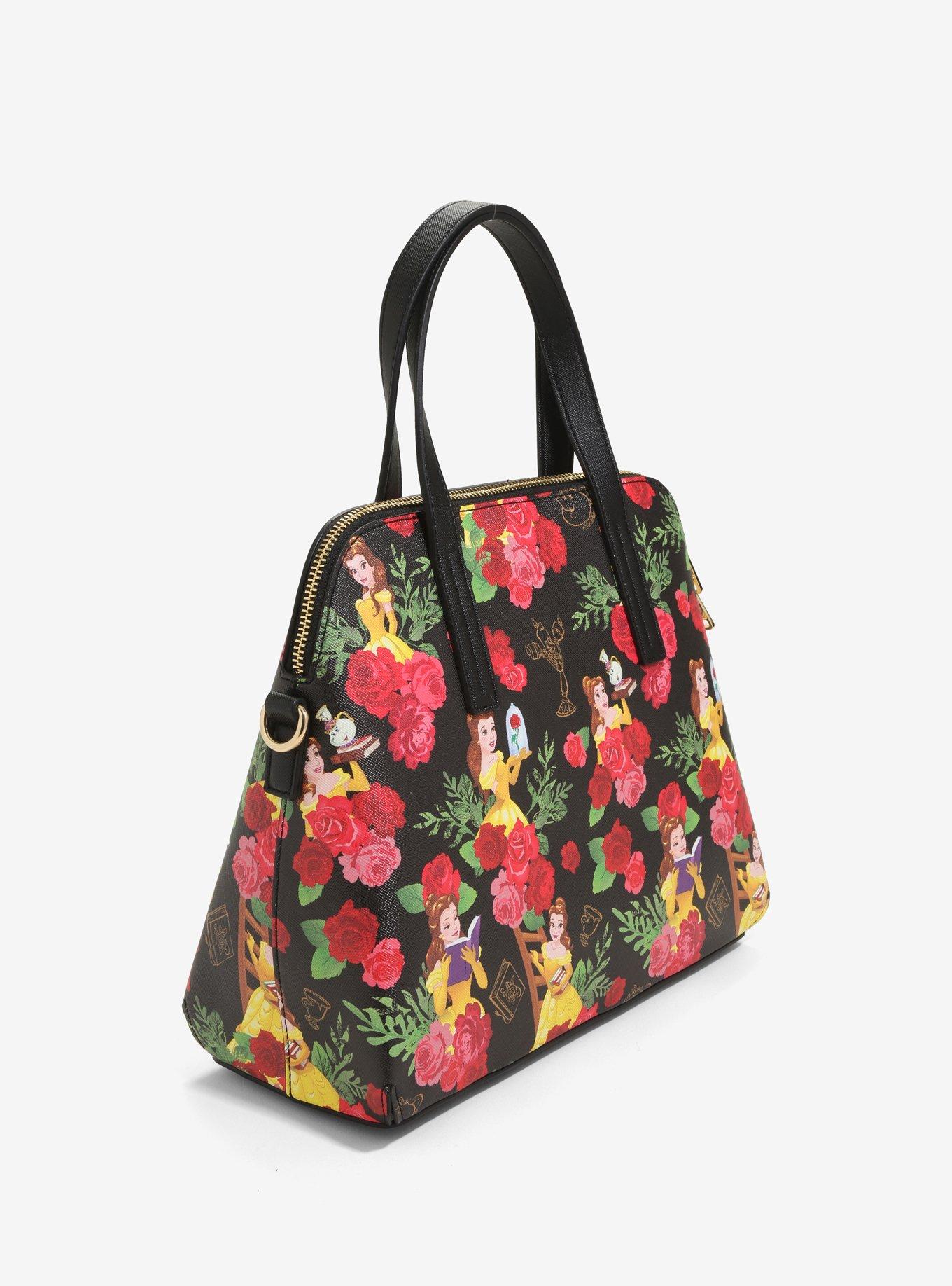 Loungefly Disney Beauty And The Beast Belle Floral Satchel, , alternate