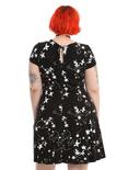 Black & White Starry Fit & Flare Dress Plus Size, , alternate