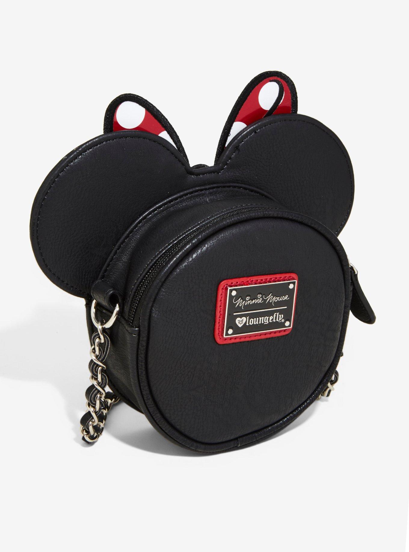 Loungefly Disney Minnie Mouse Bow Ears Crossbody Bag, , alternate