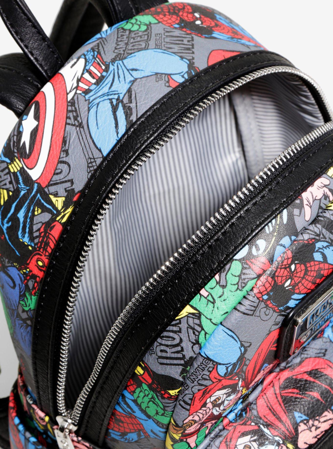 Loungefly Marvel Avengers Tossed Character Print Mini Backpack, , alternate