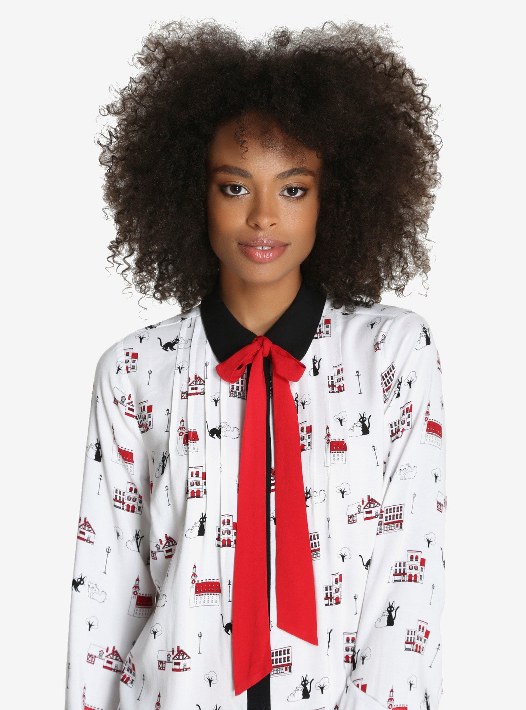 Her Universe Studio Ghibli Kiki's Delivery Service Jiji & Lily Town Pattern Blouse - BoxLunch Exclusive, , alternate