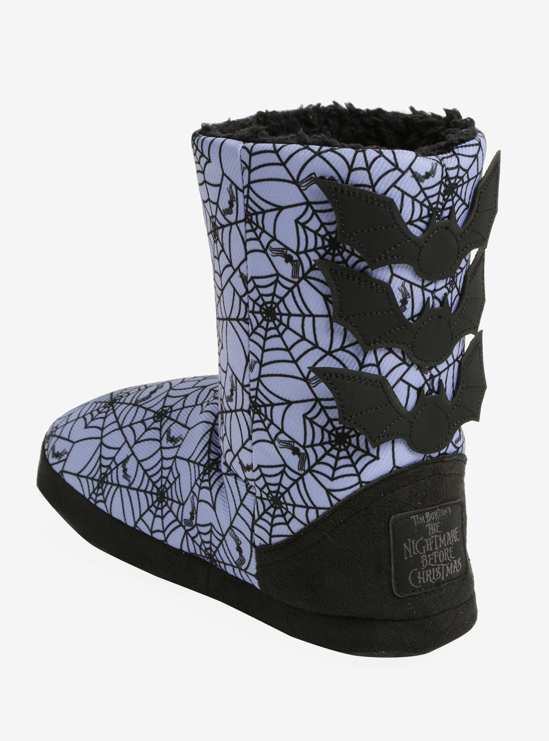 The Nightmare Before Christmas Purple Spiderweb Slipper Boots, PURPLE, alternate