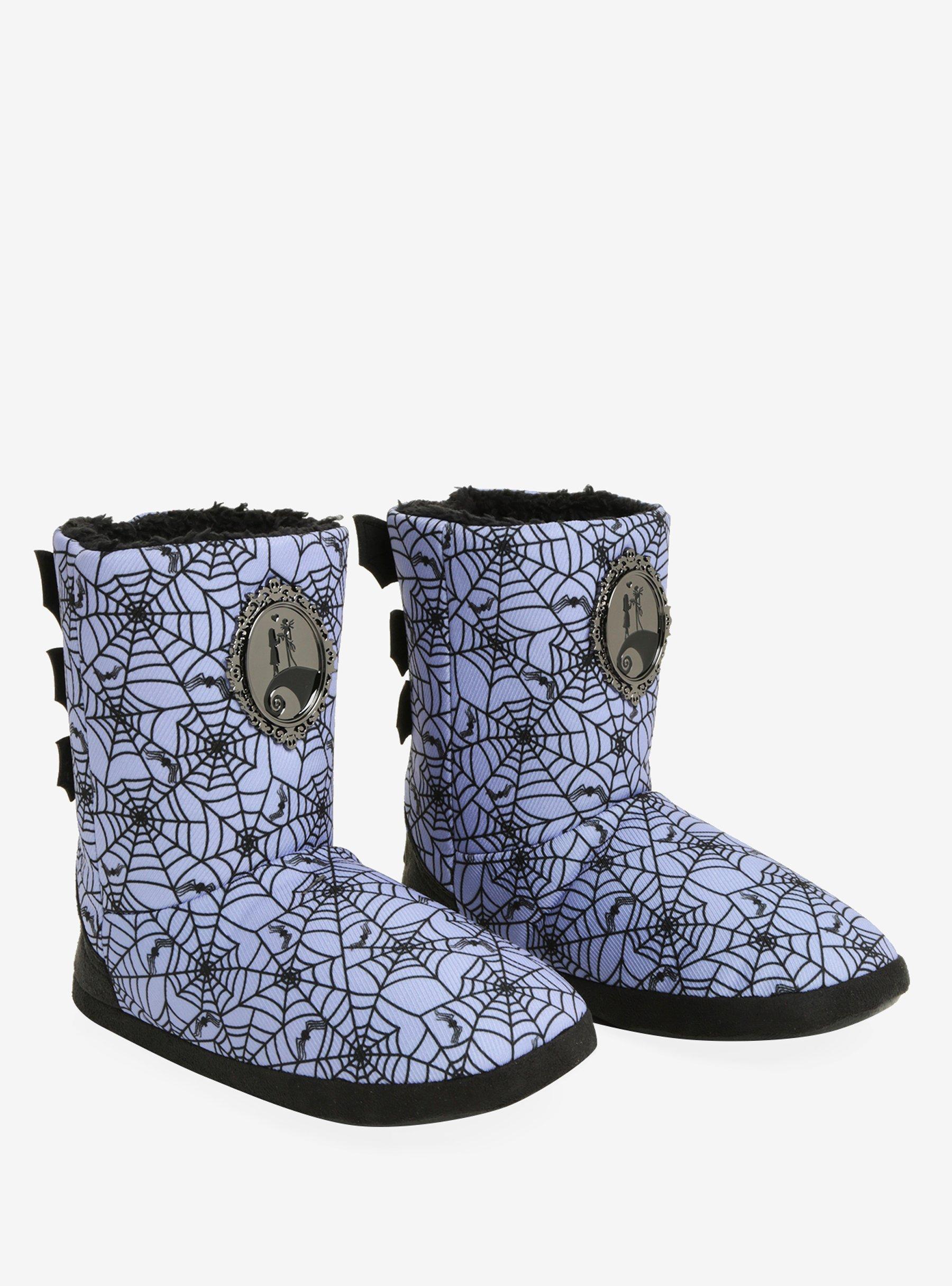 The Nightmare Before Christmas Purple Spiderweb Slipper Boots, PURPLE, alternate