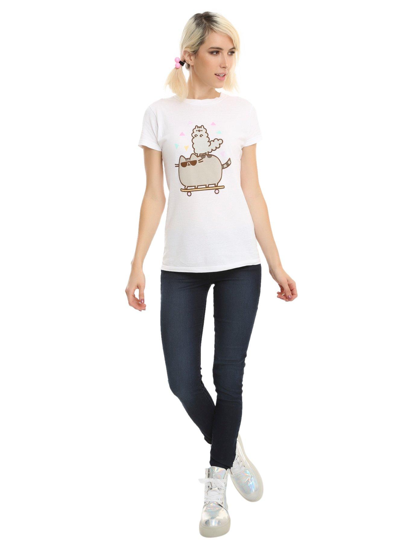 Pusheen & Stormy Skateboard Girls T-Shirt, , alternate