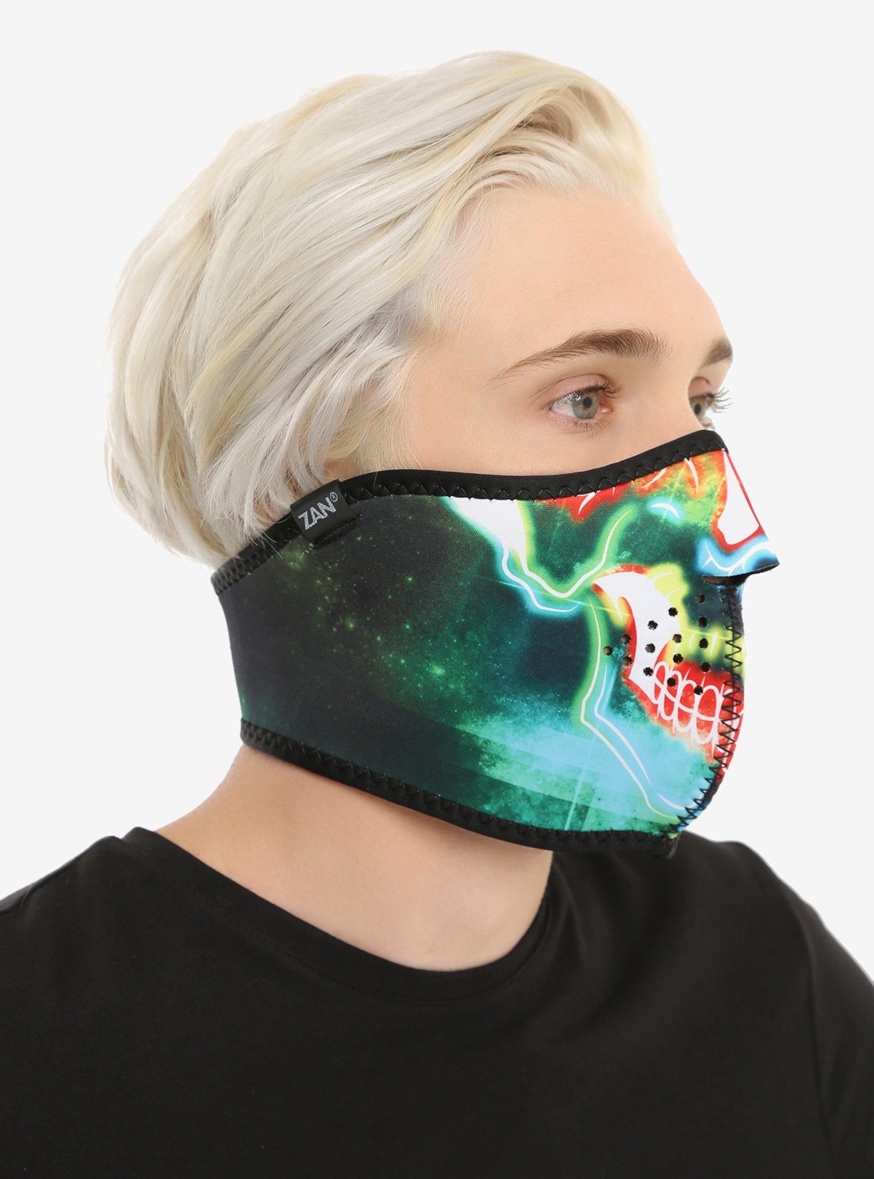 Neon Skull Neoprene Half Mask, , alternate