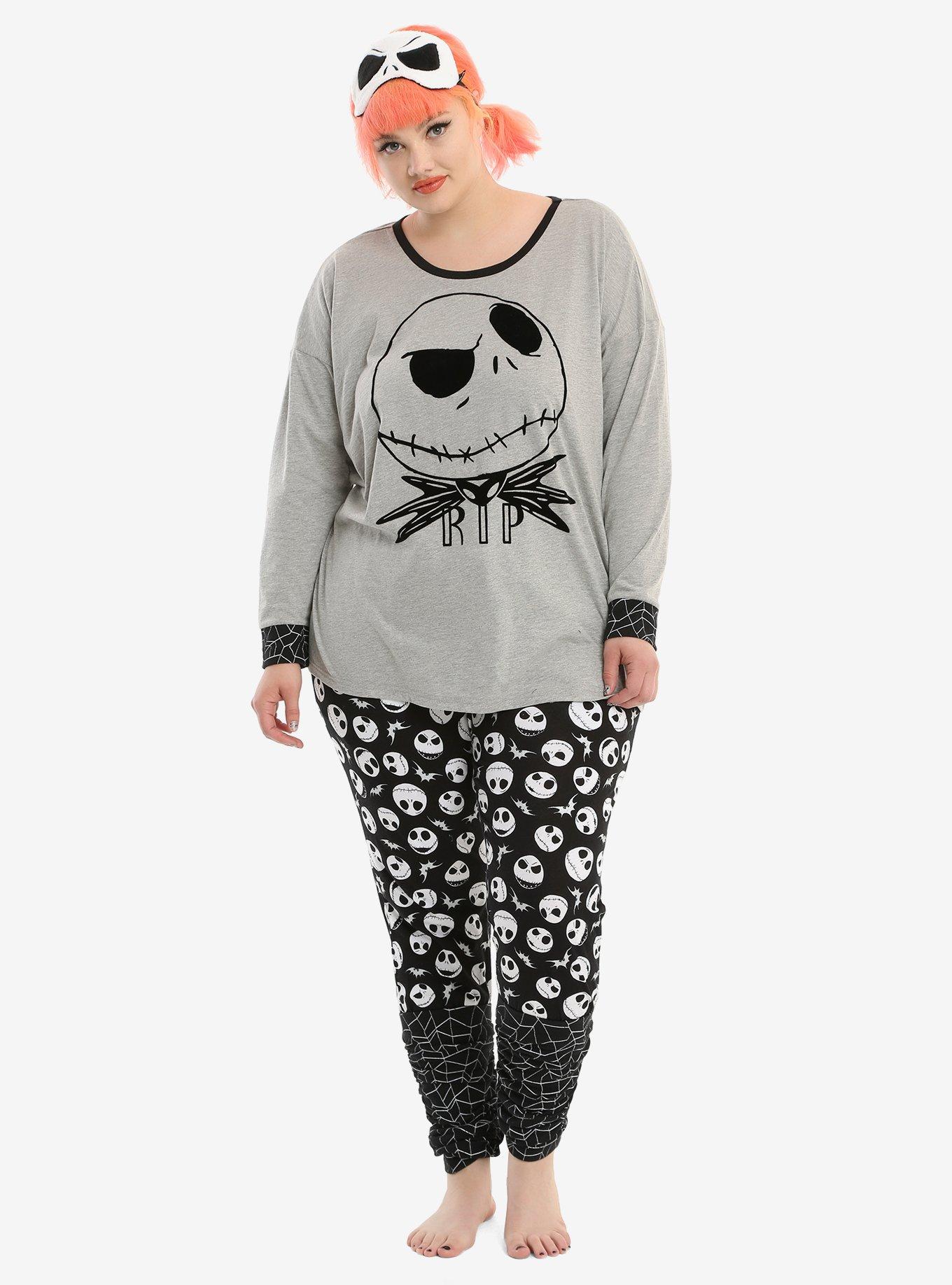 The Nightmare Before Christmas Big Face Girls Pajama Set Plus Size, BLACK, alternate