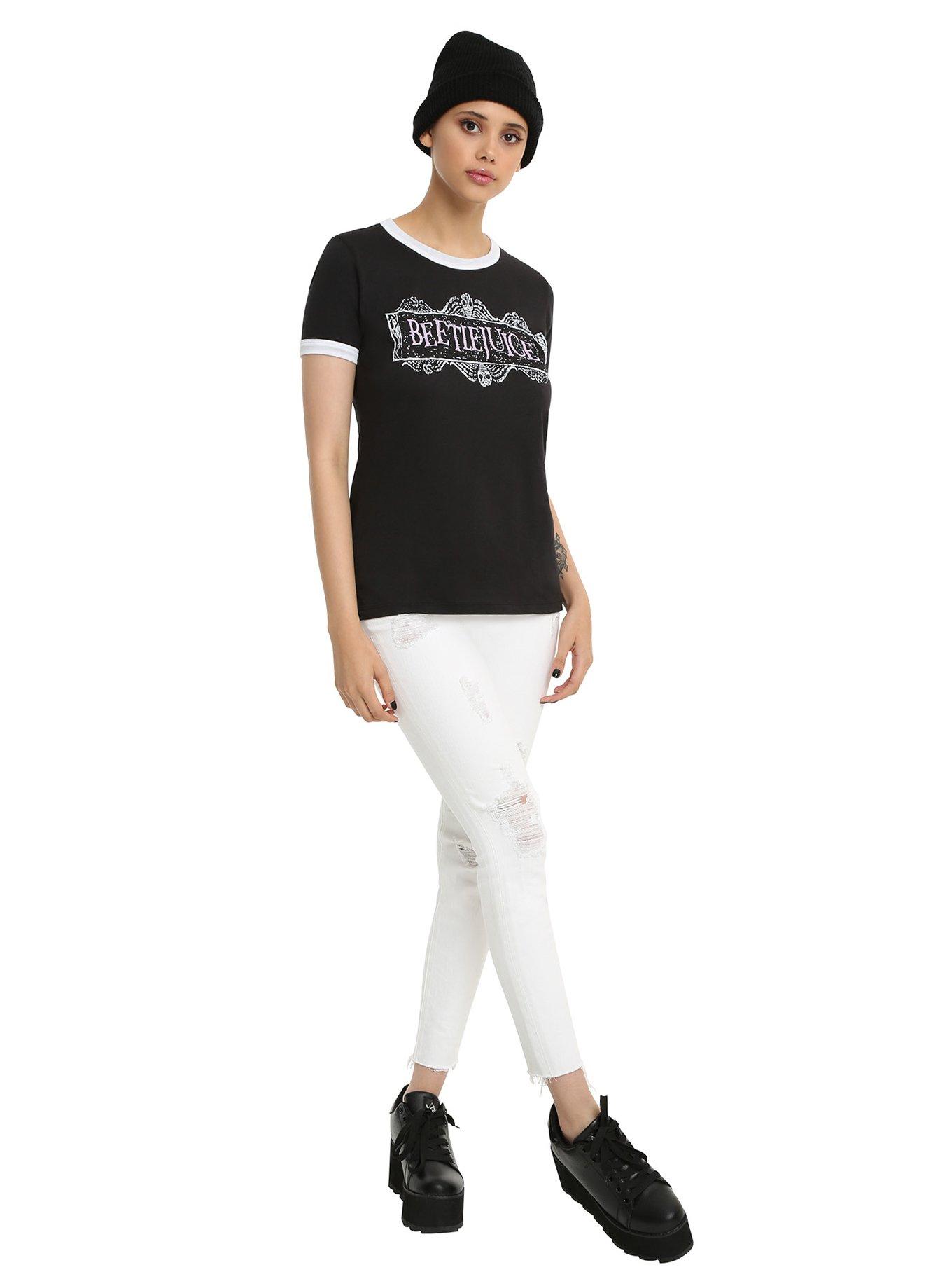 Beetlejuice Logo Girls Ringer T-Shirt, , alternate
