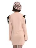 Blush Tie Cold Shoulder Bell Sleeve Dress, , alternate
