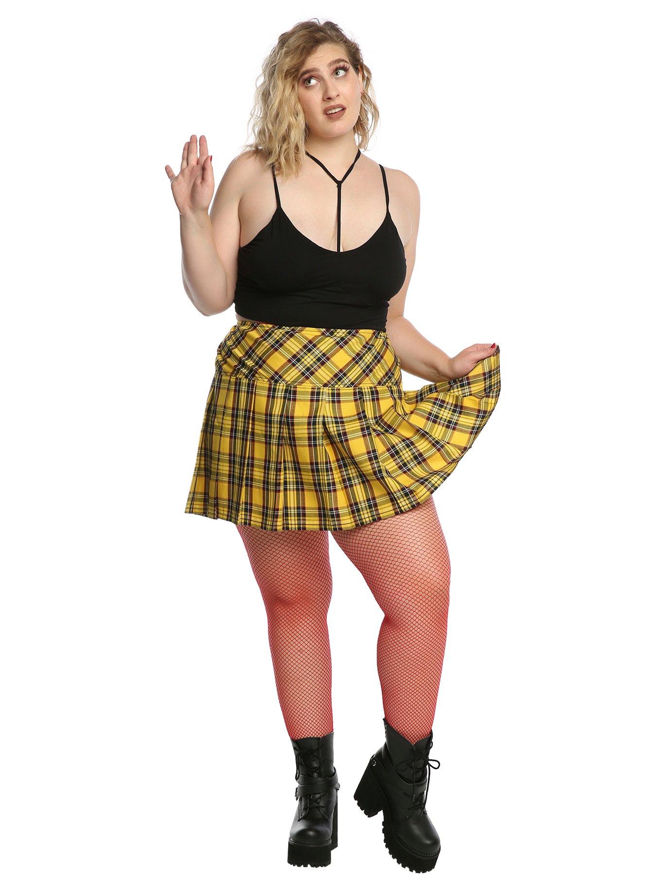 Tripp Yellow Plaid Skirt Plus Size, , alternate