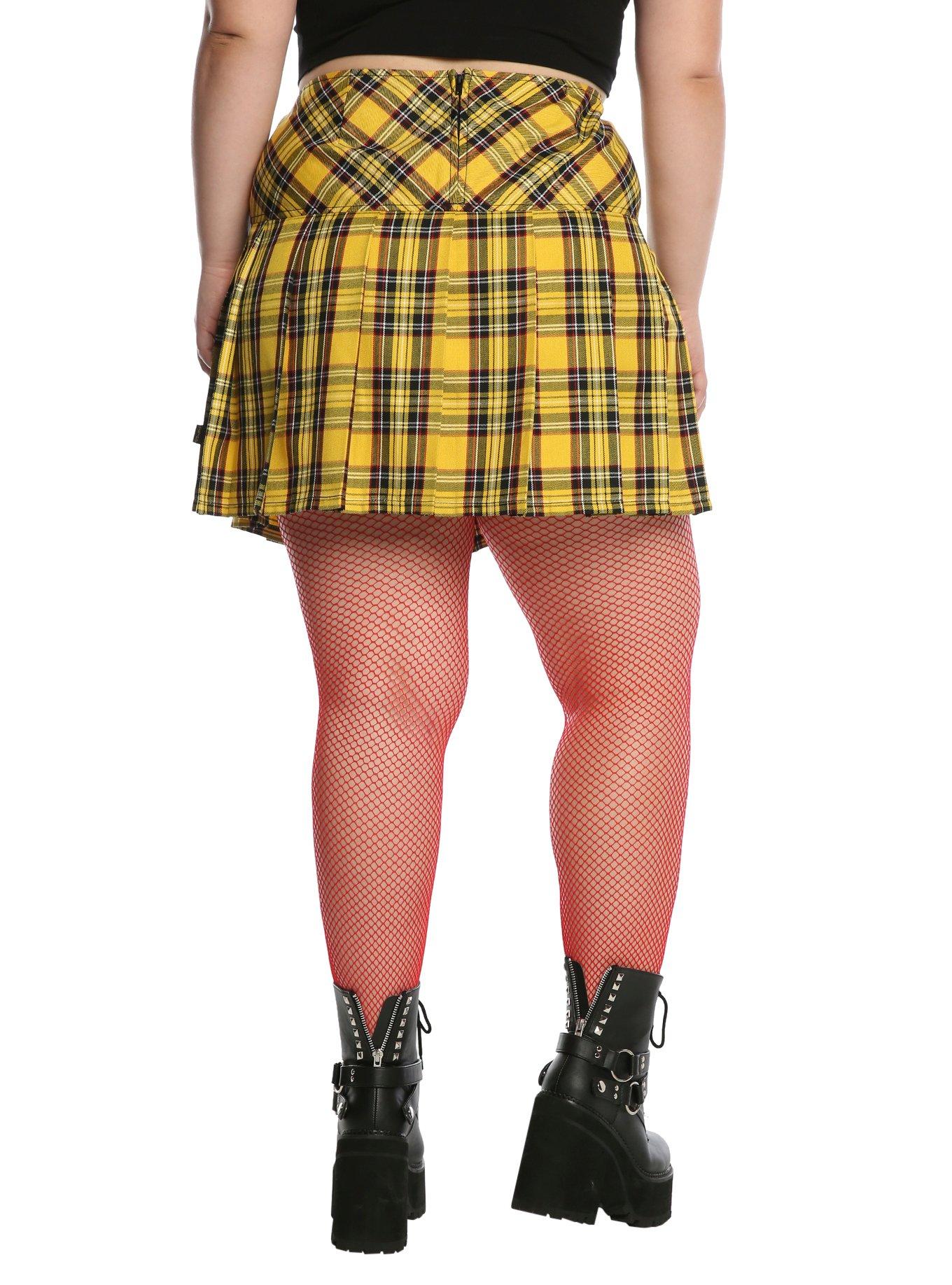 Tripp Yellow Plaid Skirt Plus Size, , alternate