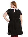 Black & White Collar Lace Dress Plus Size, , alternate