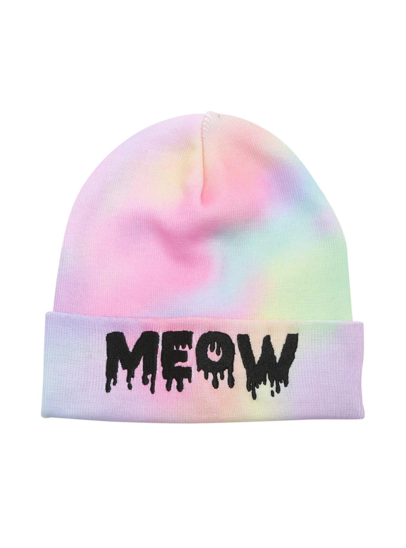Meow Drippy Tie Dye Watchman Beanie, , alternate
