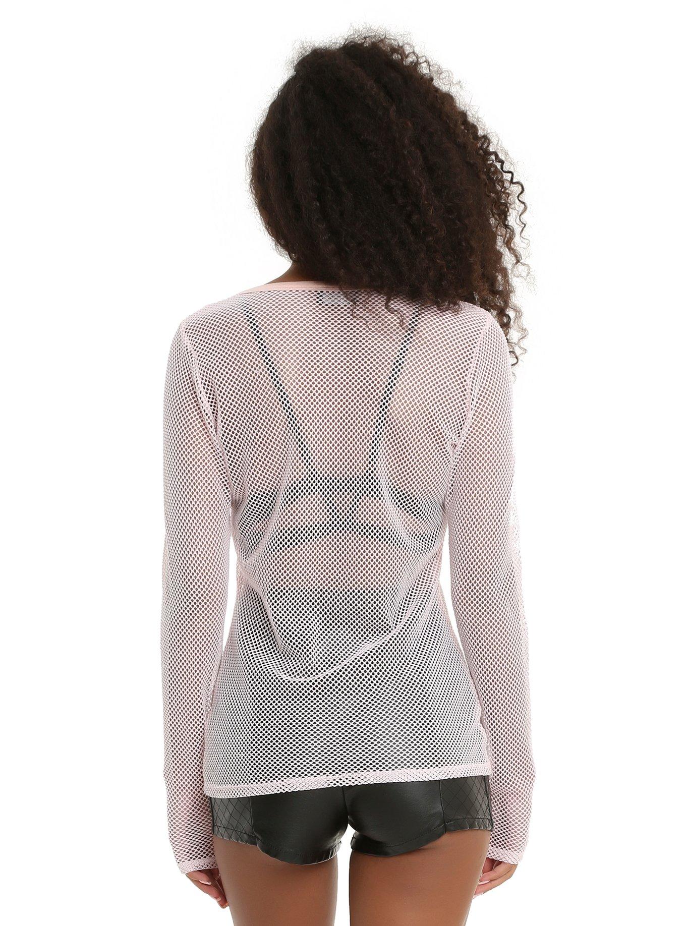 Pink Fishnet Girls Top, , alternate