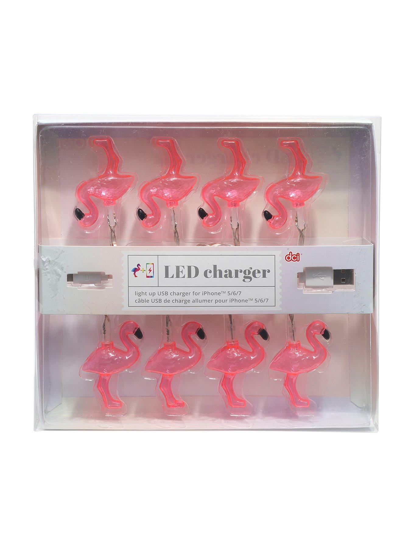 Pink Flamingo LED iPhone Charger, , alternate