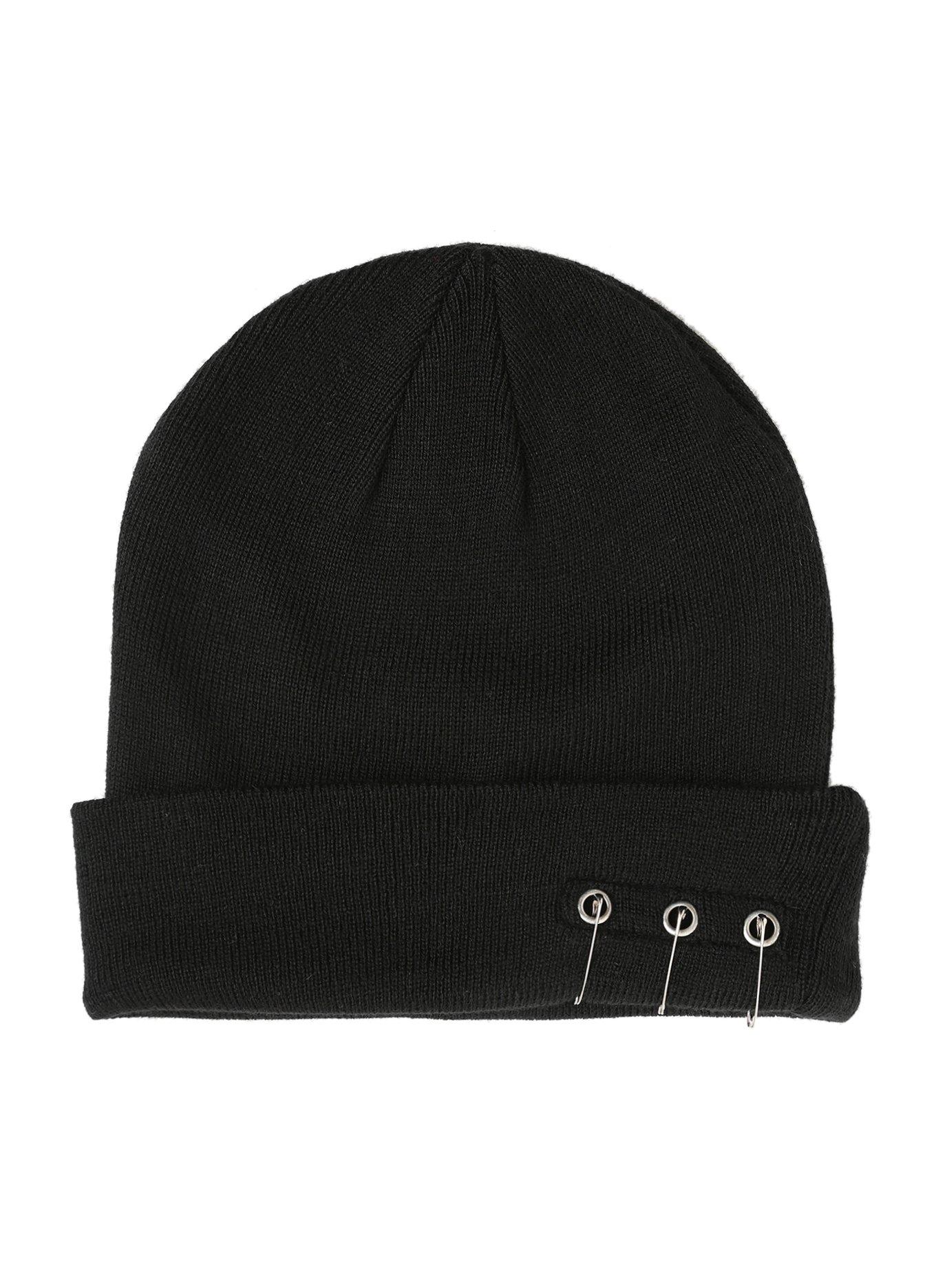 Safety Pin Black Watchman Beanie, , alternate