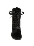Black Velvet Damask Combat Boots, , alternate