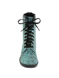Green & Blue Glitter Combat Boots, , alternate