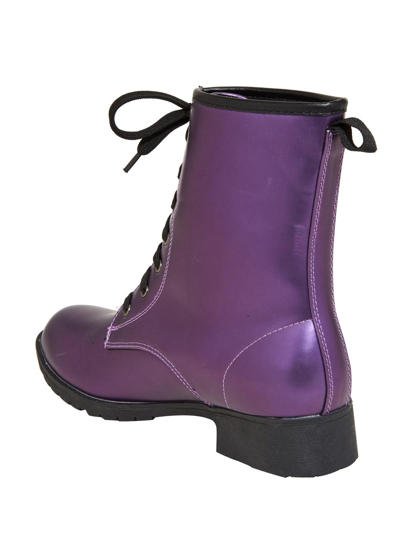 Purple Shine Combat Boots, , alternate