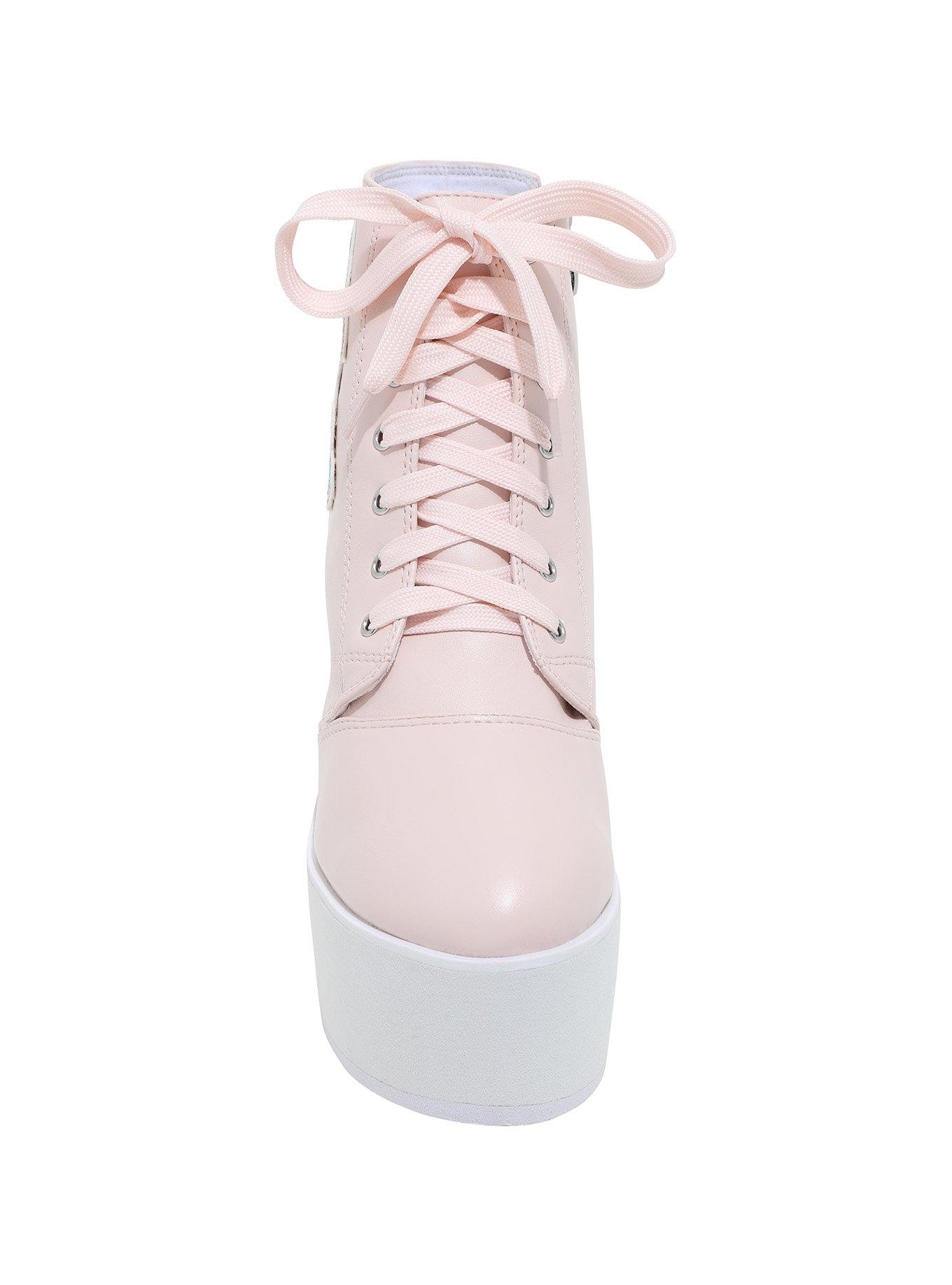 Pink Unicorn Wedge Booties, , alternate