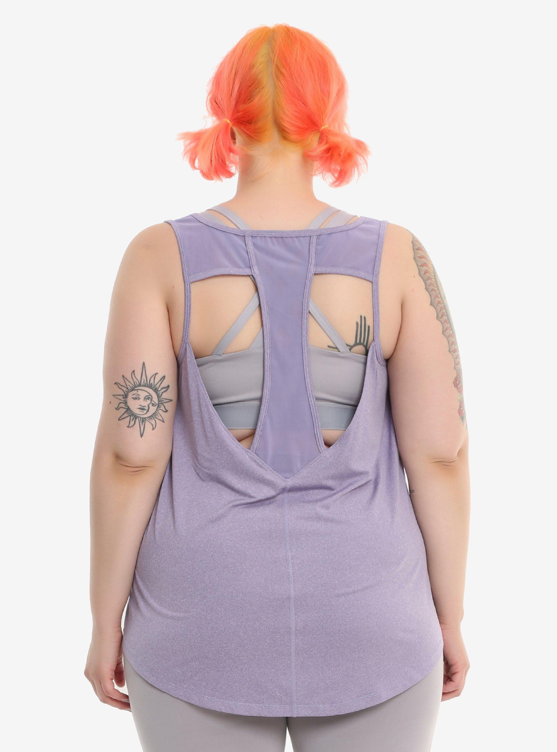 Disney Lilo & Stitch Hologram Girls Active Tank Top Plus Size, PURPLE, alternate