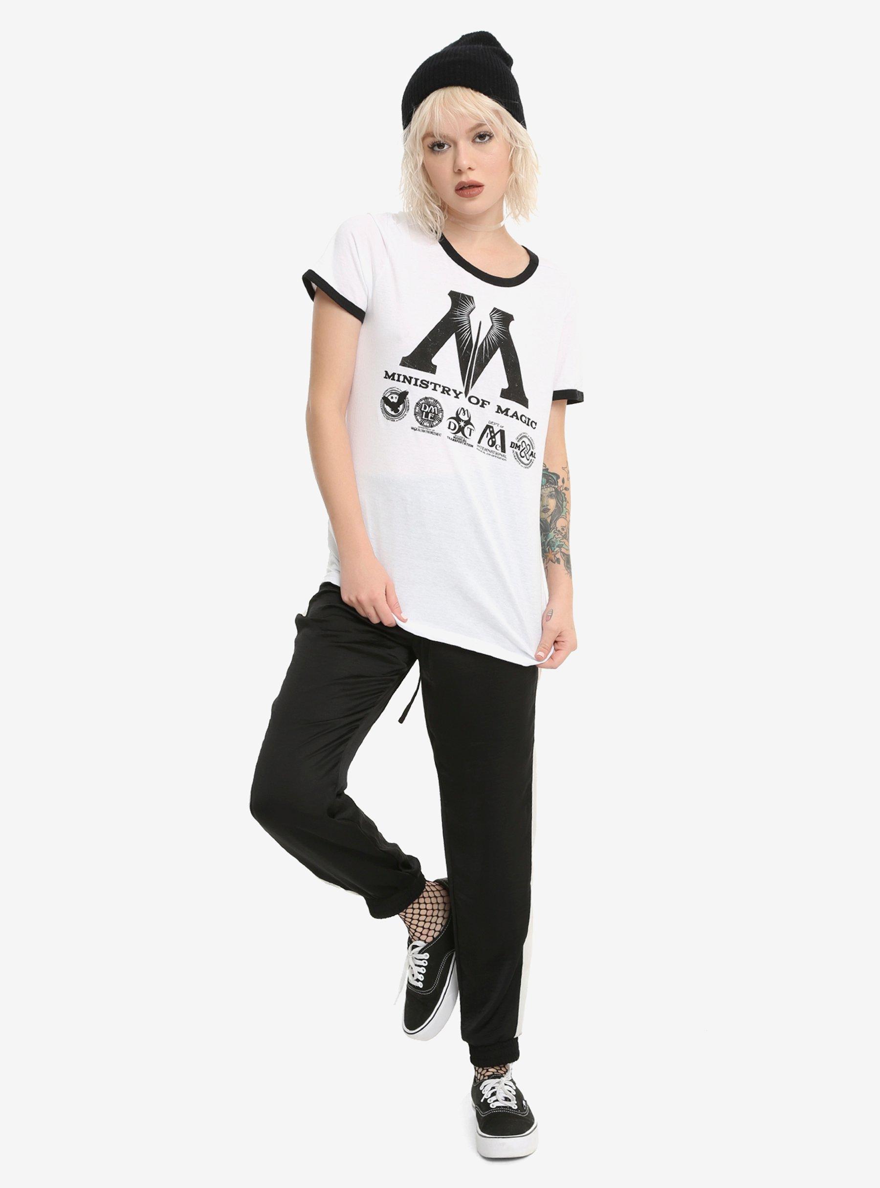 Harry Potter Ministry Of Magic Departments Girls Ringer T-Shirt, , alternate