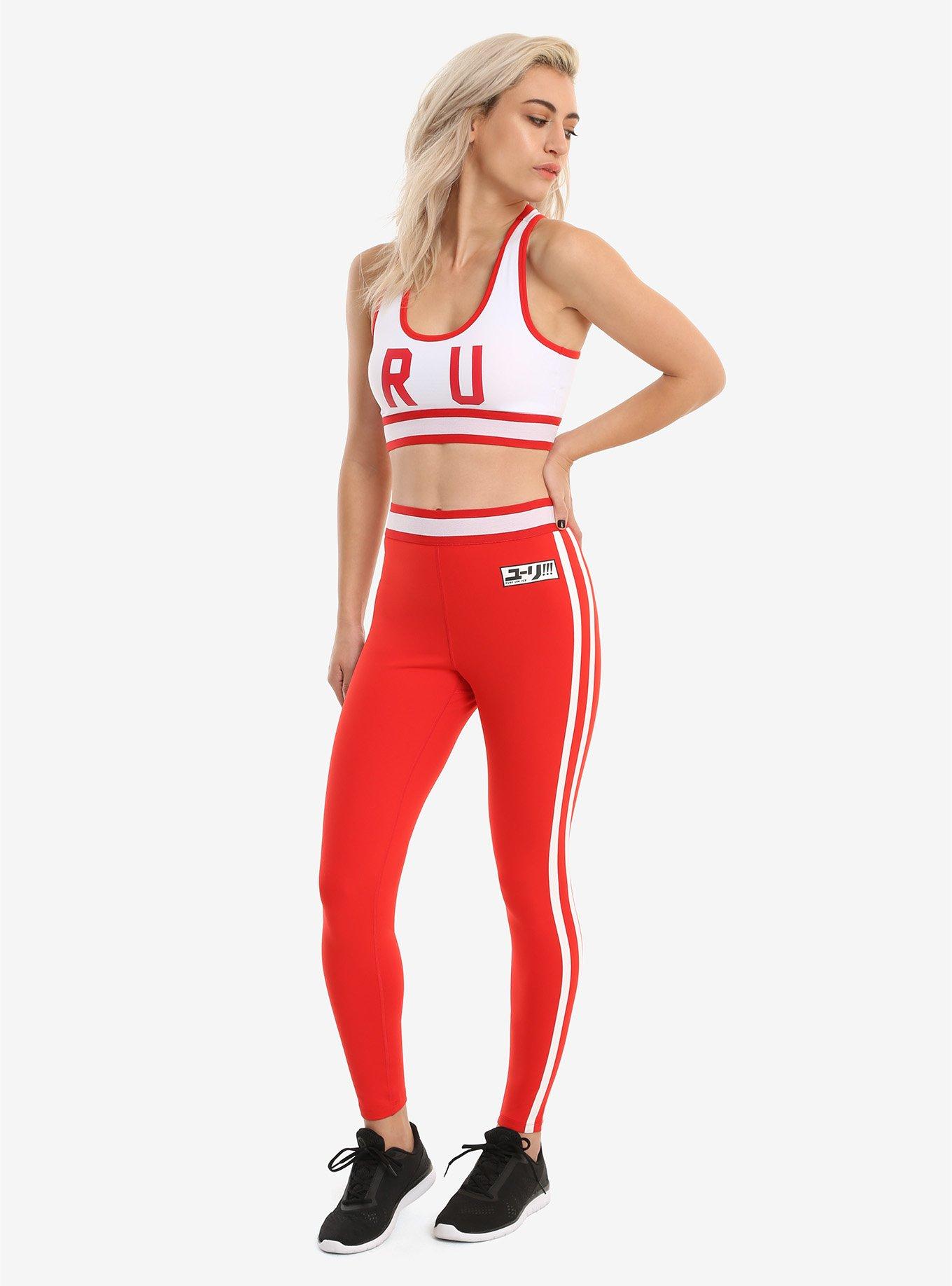 Yuri!!! On ICE Red & White Low-Impact Sports Bra, RED, alternate