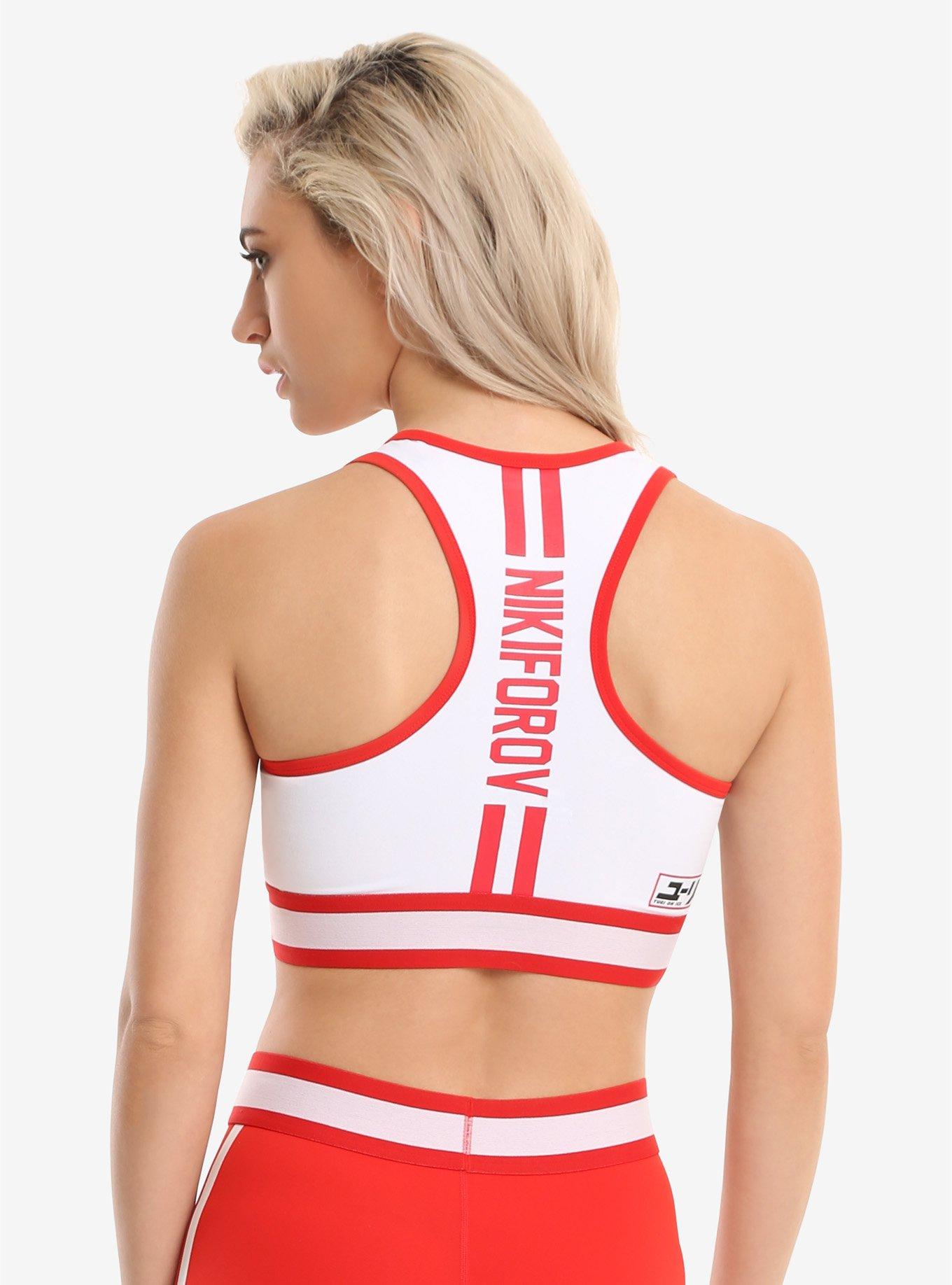 Yuri!!! On ICE Red & White Low-Impact Sports Bra, RED, alternate