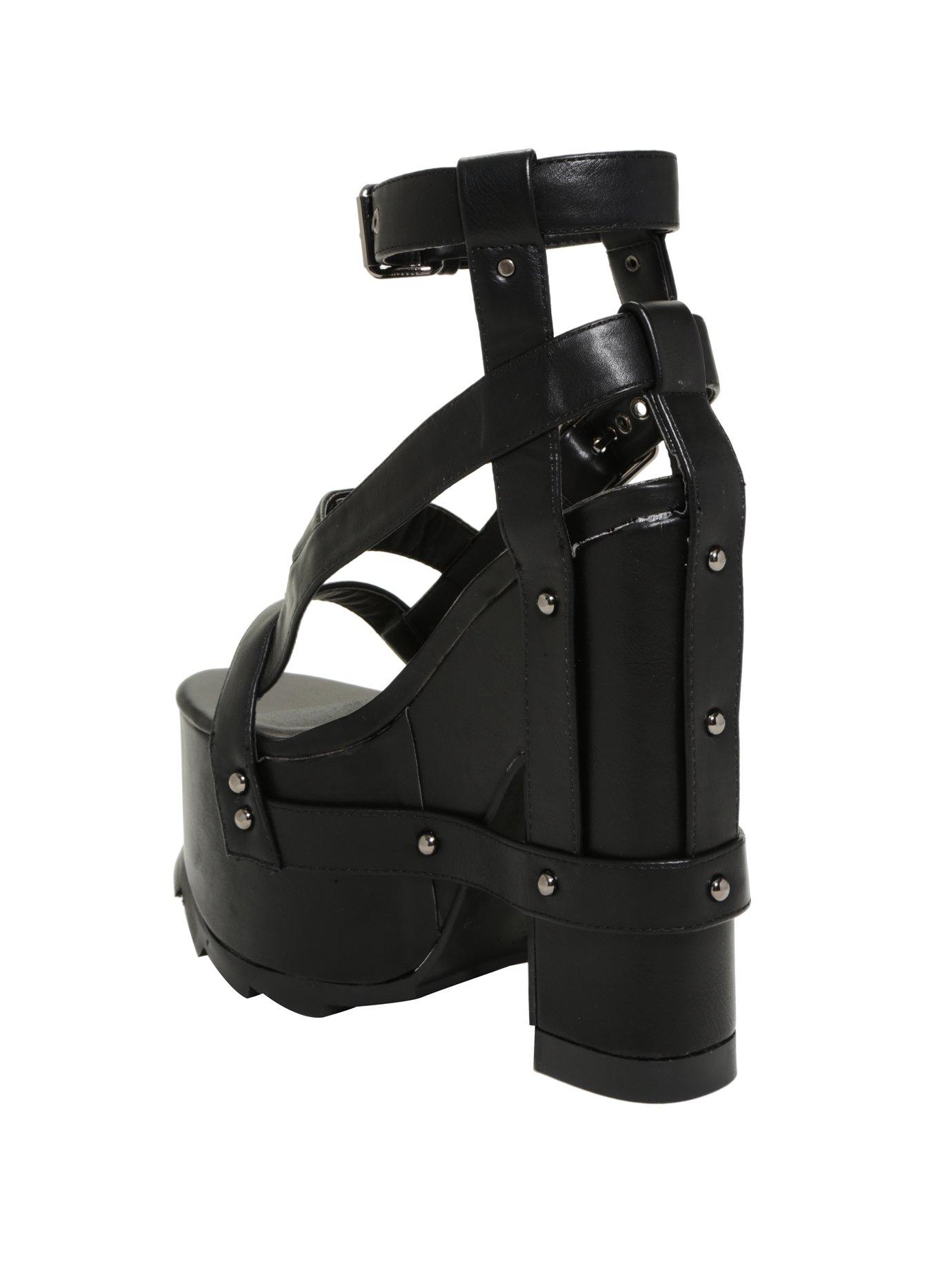 YRU Nightcall Black Platform Heels, , alternate