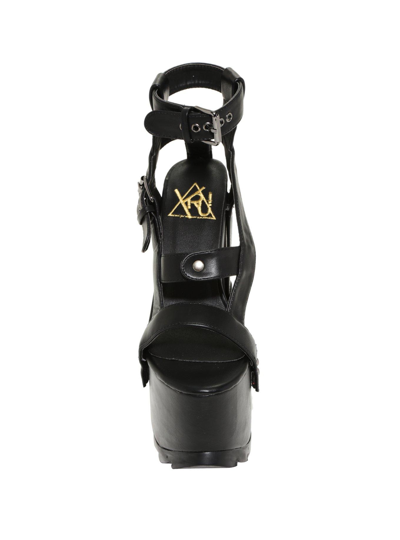 YRU Nightcall Black Platform Heels, , alternate