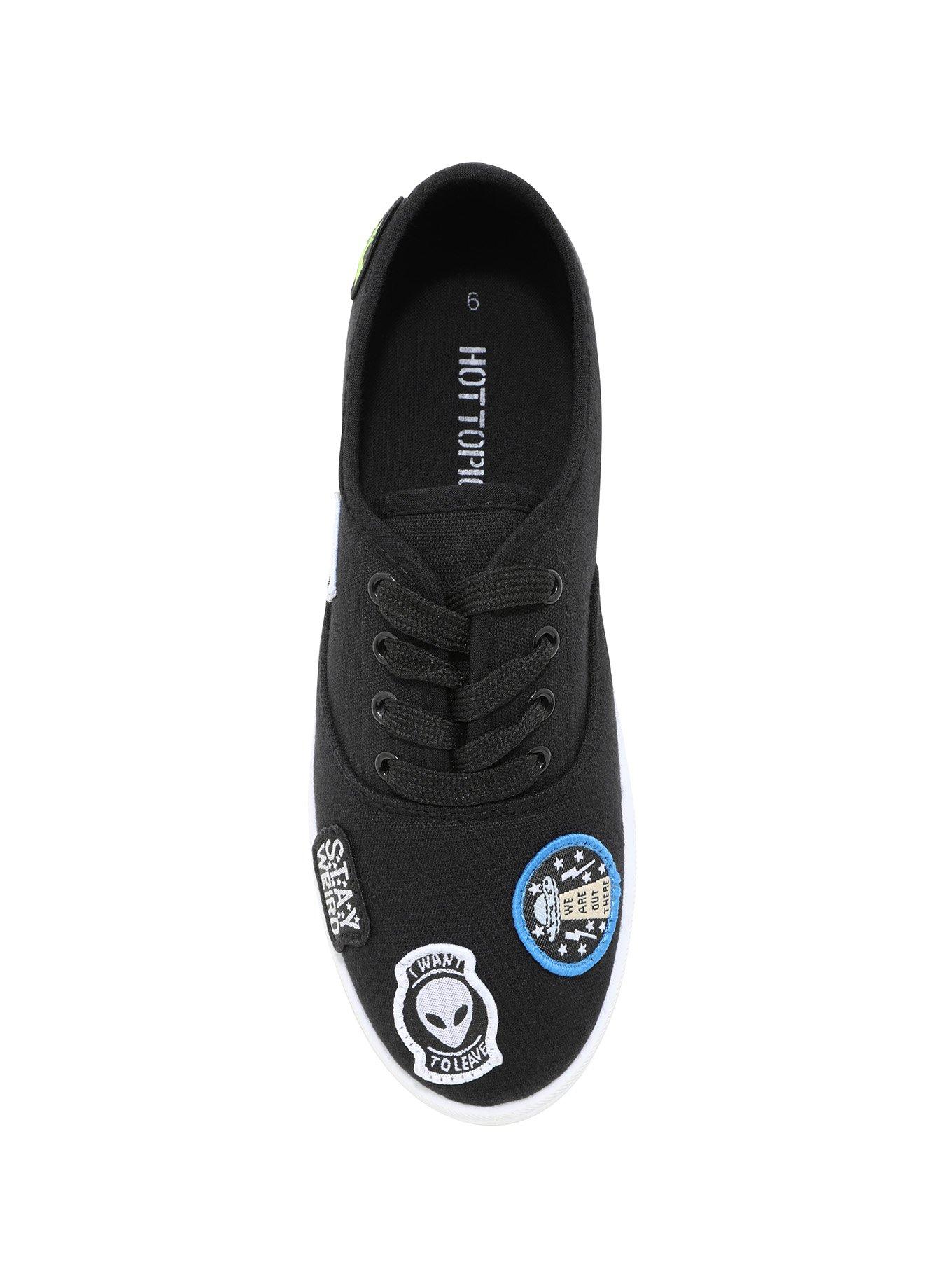 Stay Weird Alien Lace-Up Sneakers, , alternate