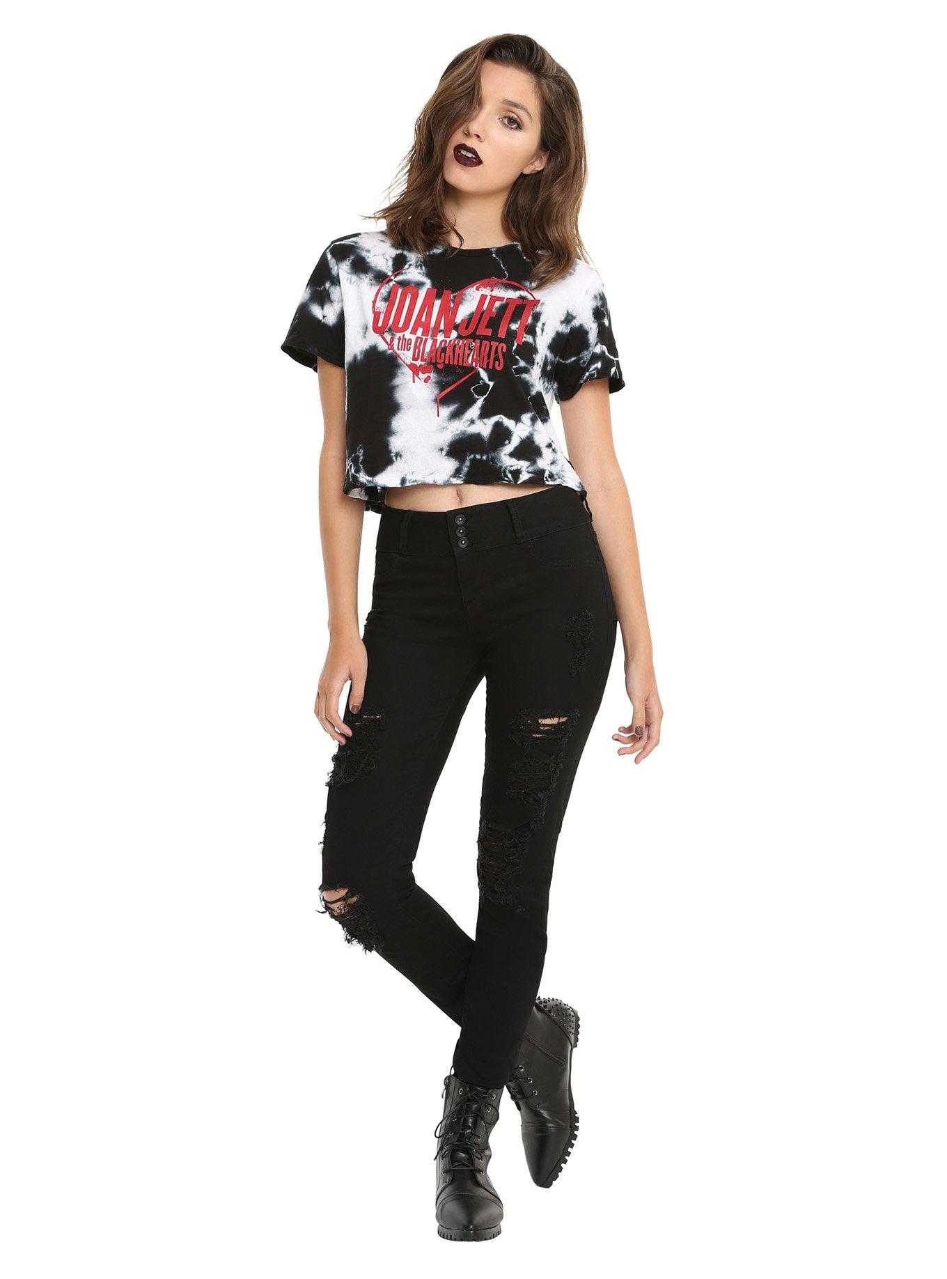 Joan Jett And The Blackhearts Tie Dye Girls Crop Top, , alternate