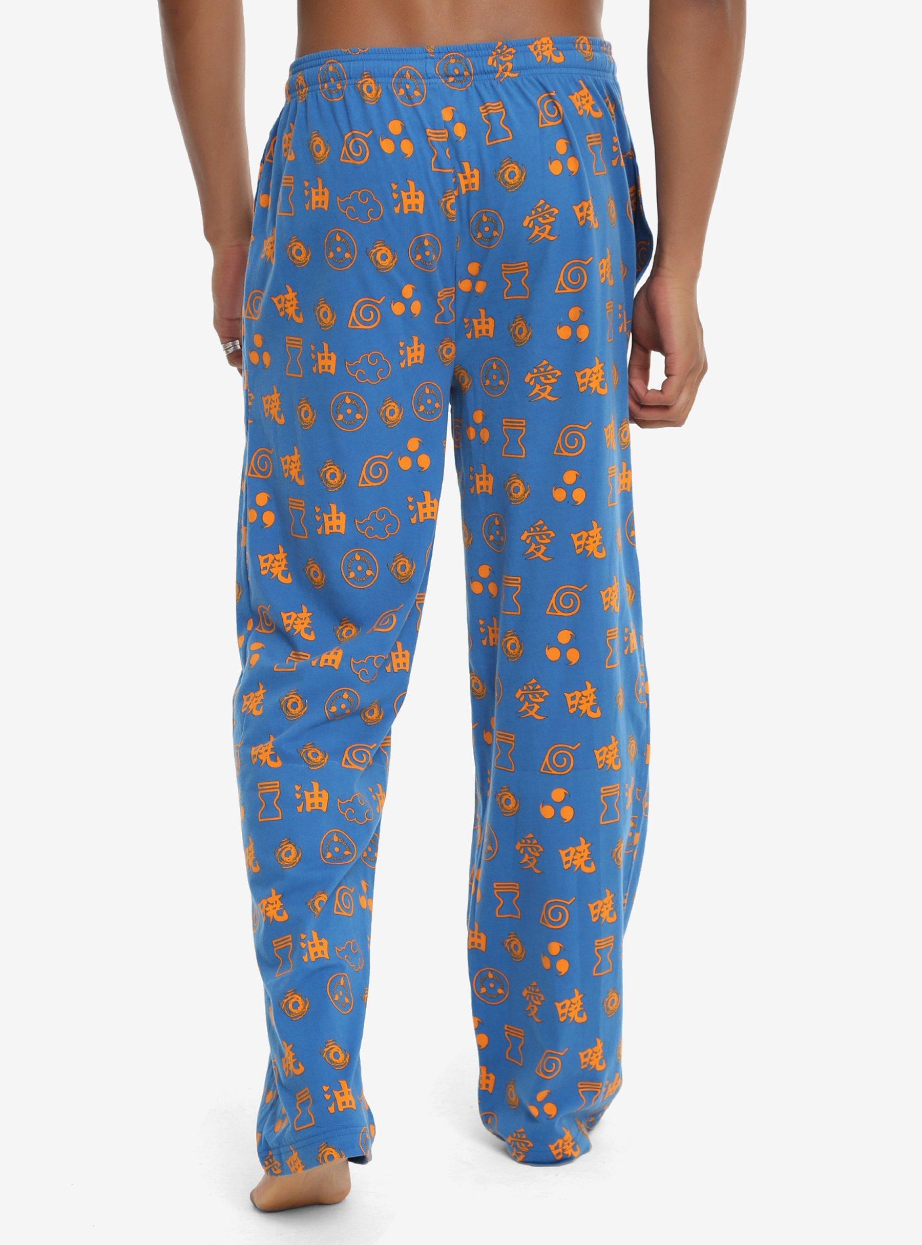 Naruto Shippuden Symbols Print Guys Pajama Pants, , alternate